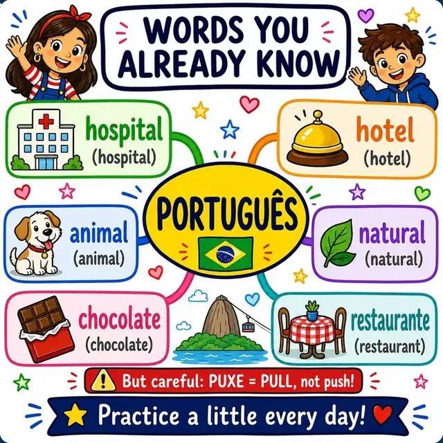 Portuguese words you already know mind map